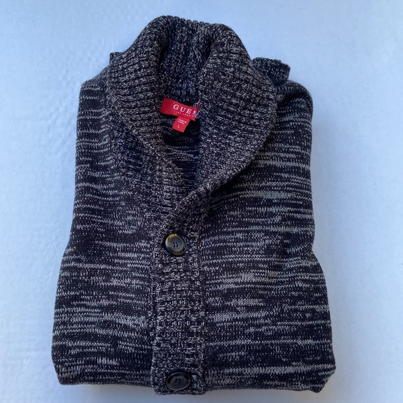 New GUESS Troy Marled Shawl Cardigan SZ L - Picture 5 of 6